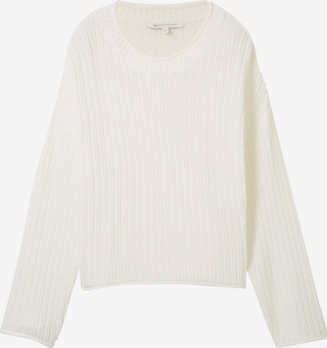 TOM TAILOR DENIM Sweater in White: front