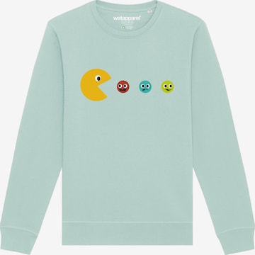 Sweat-shirt ' Pacmännchen ' Watapparel en bleu : devant