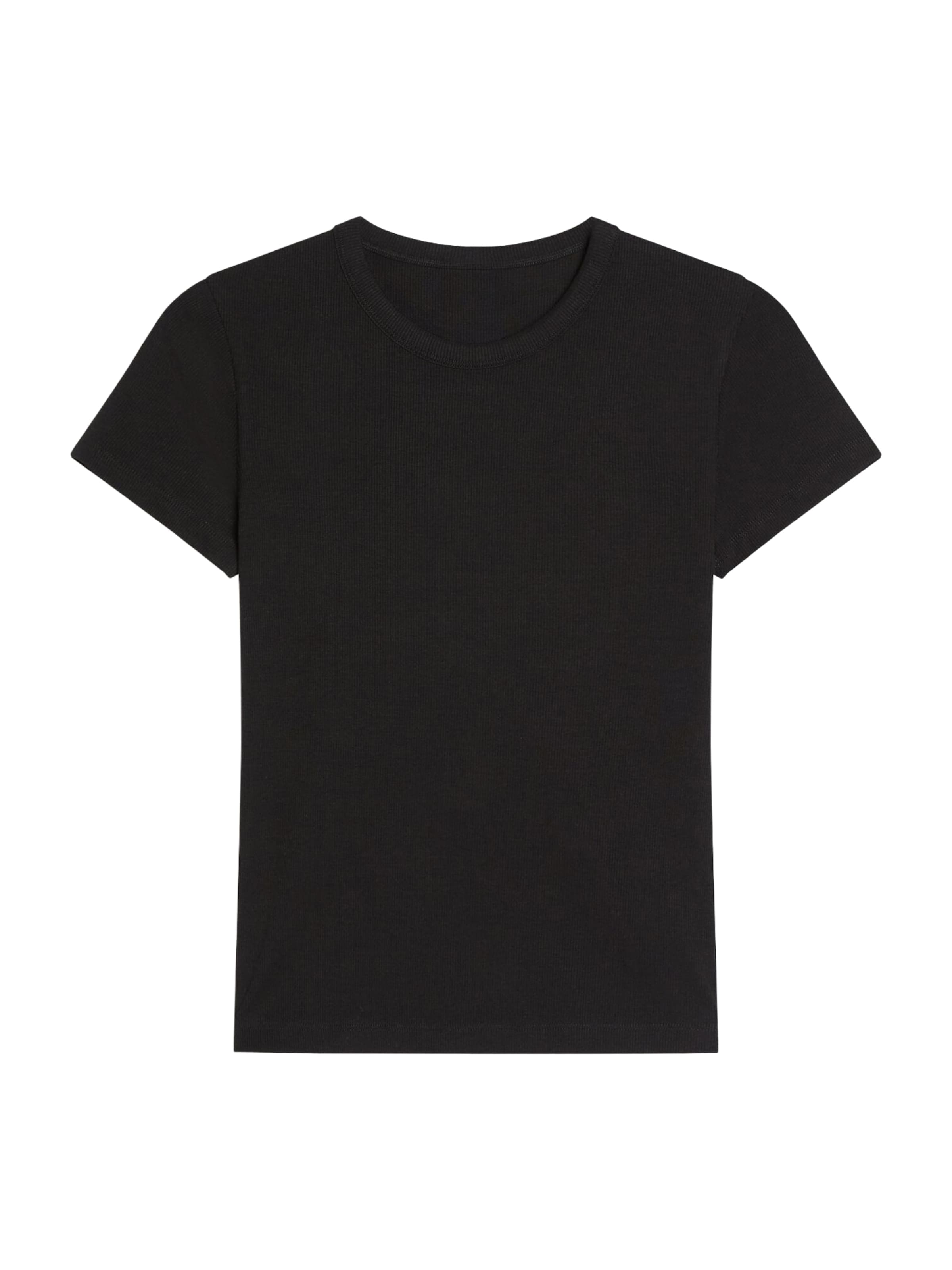 BershkaMajica - crna boja: prednji dio