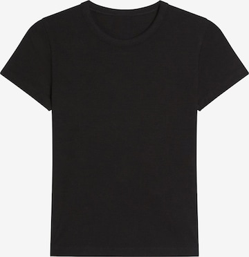 BershkaMajica - crna boja: prednji dio