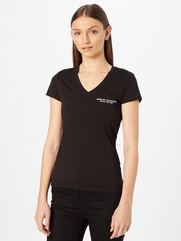 ARMANI EXCHANGE - Camiseta en negro: frente