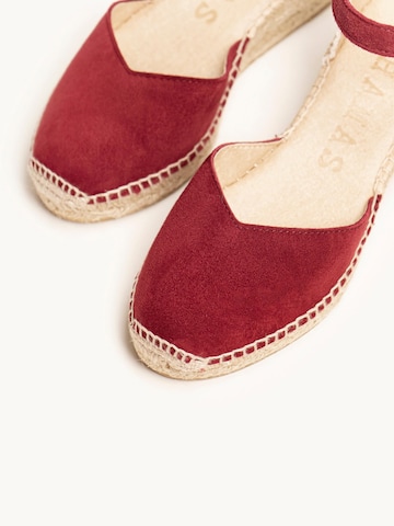 Alhamas - Sandalias con hebilla 'Alpargata Cuña 5 cm' en rojo
