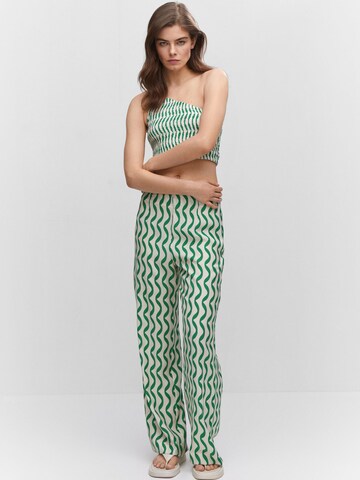 MANGO Wide leg Pants in Green