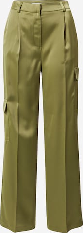 TOPSHOP Regular Pleat-front trousers in Green: front