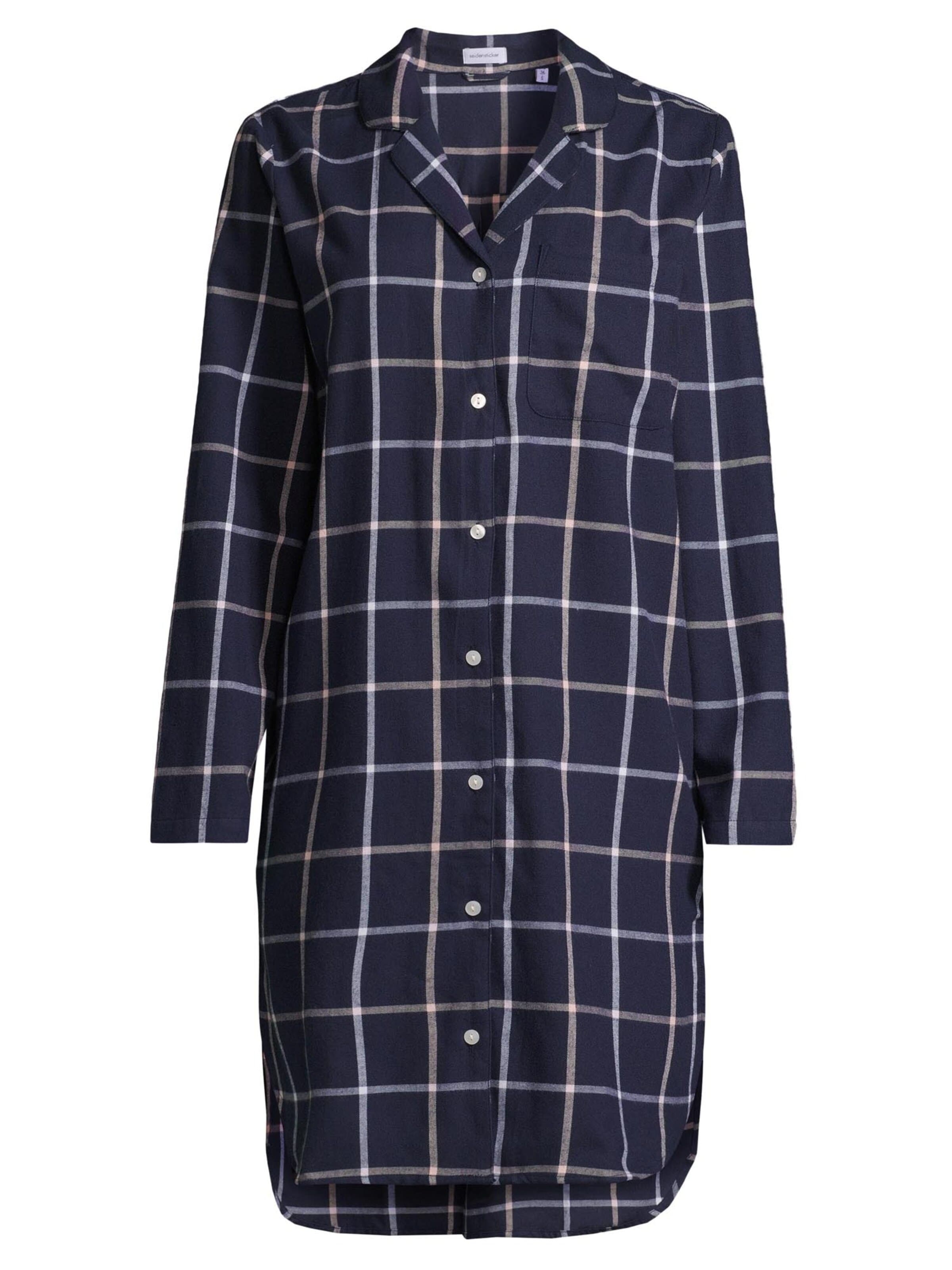 SEIDENSTICKER Nightgown 'Classic Flanell' in Blue: front