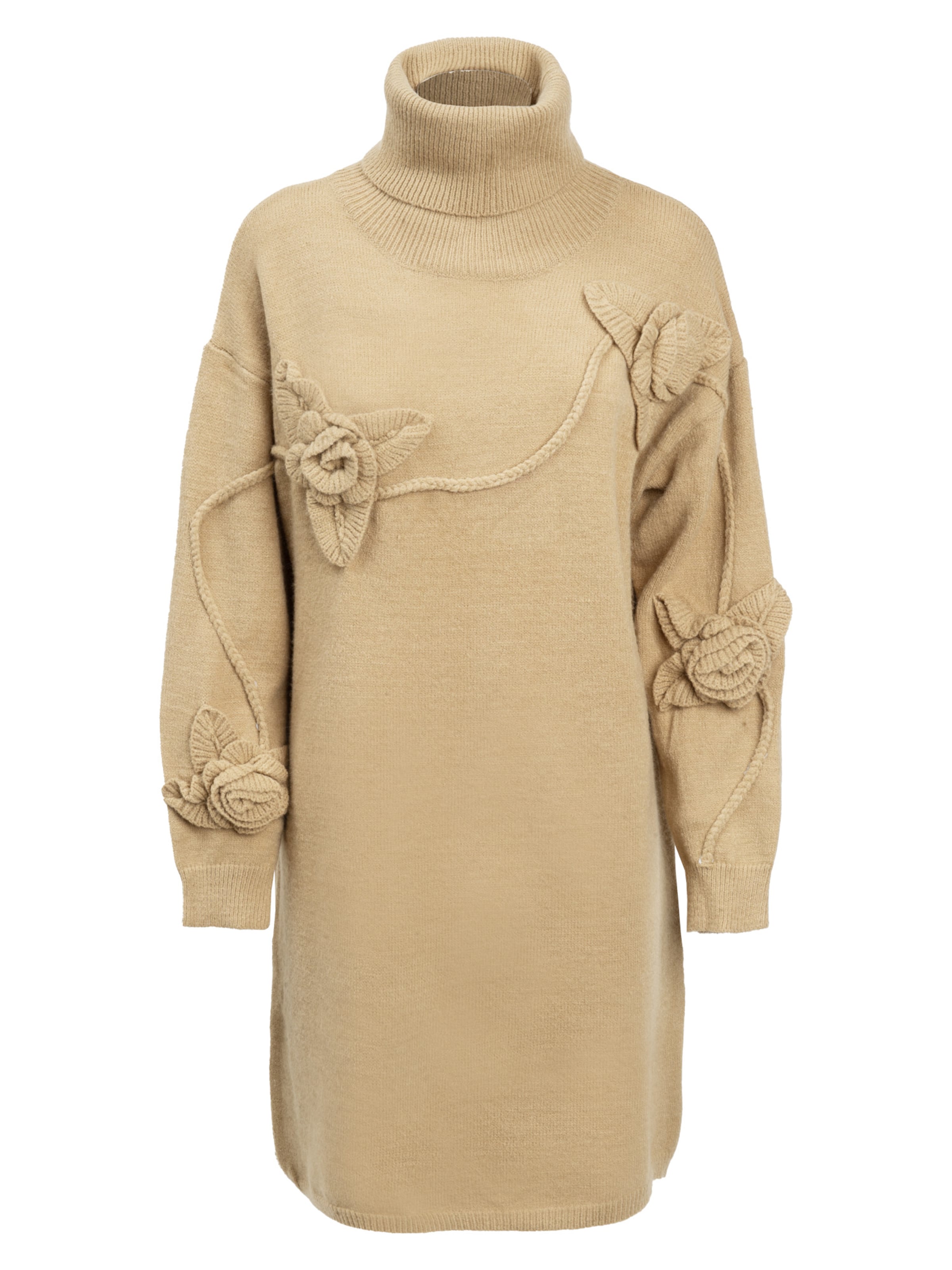 Influencer - Vestido de punto en beige: frente