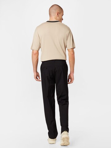 WEEKDAY Regular Trousers with creases 'Lewis' in Black