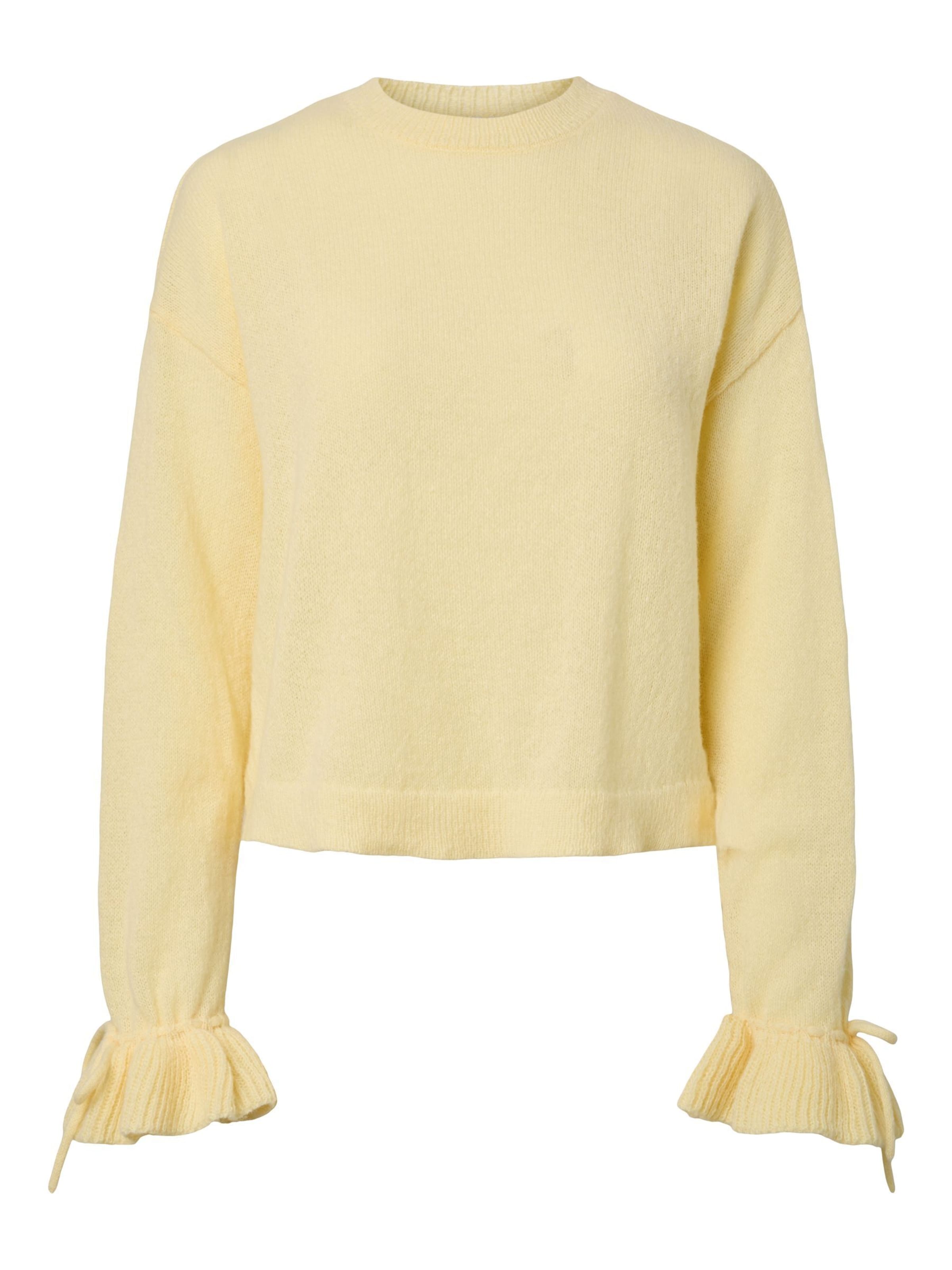 PIECES Sweater 'PCFie' in Yellow: front