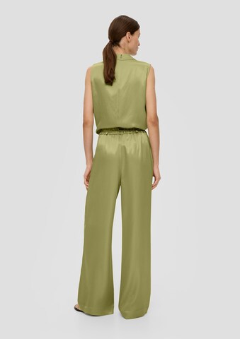 s.Oliver BLACK LABEL Wide leg Pleat-front trousers in Green