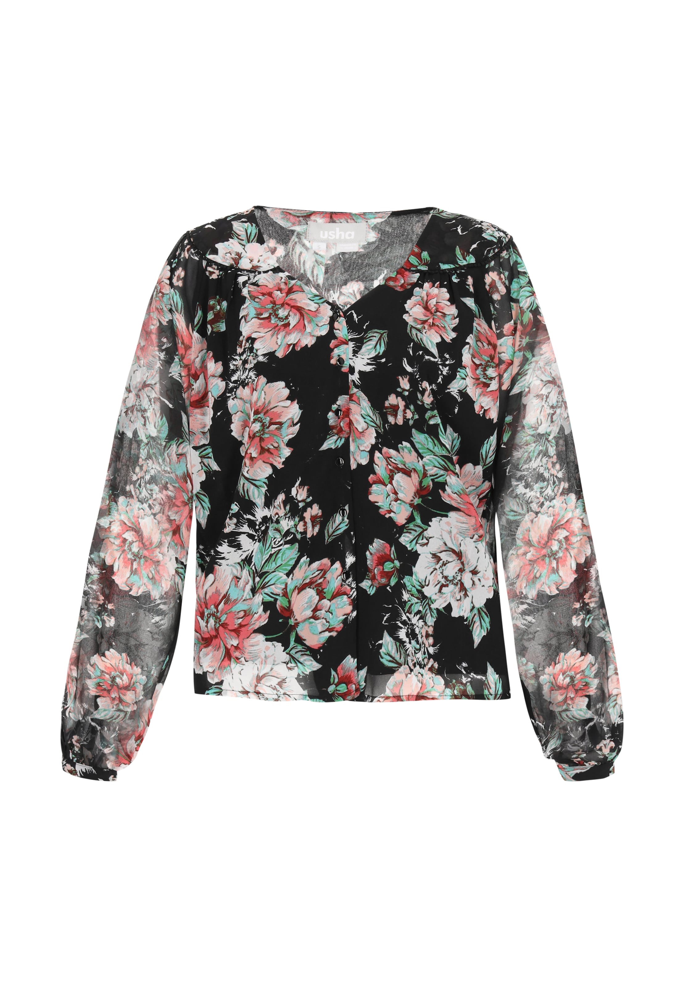 Camicia da donna di Usha in nero: frontale