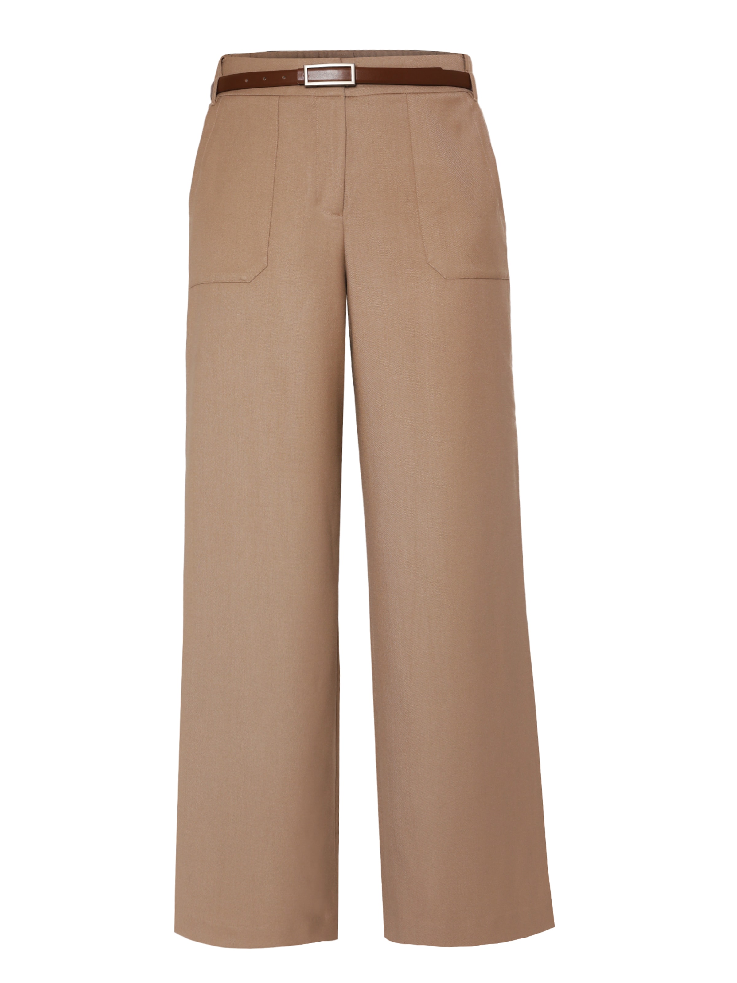 smėlio TATUUM Plačios klešnės Kelnės: priekis