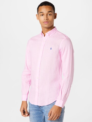 Polo Ralph Lauren Slim fit Button Up Shirt in Pink: front