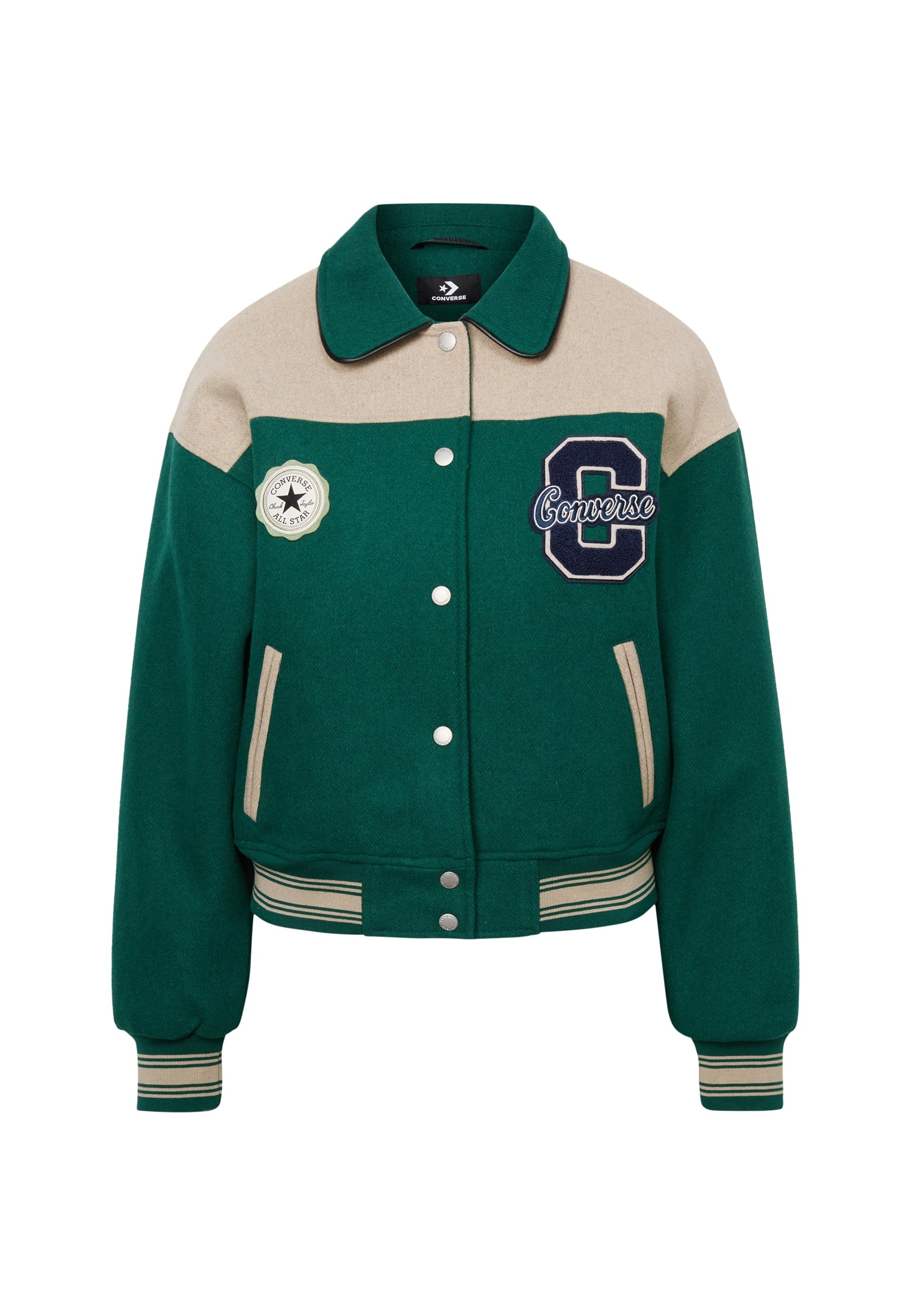 Veste mi-saison CONVERSE en vert : devant