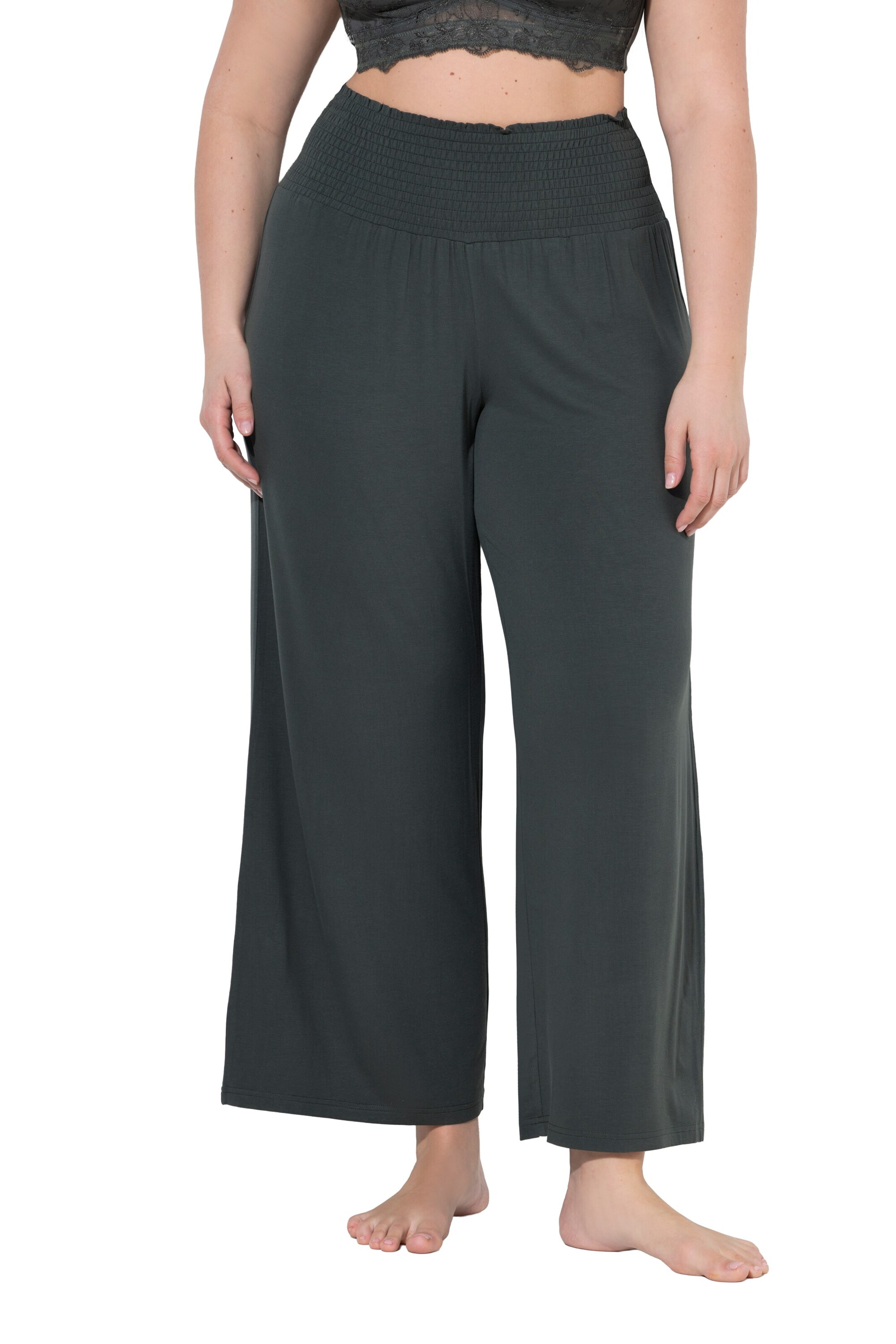 Ulla Popken Wide Leg Hose in Grau: Vorderseite