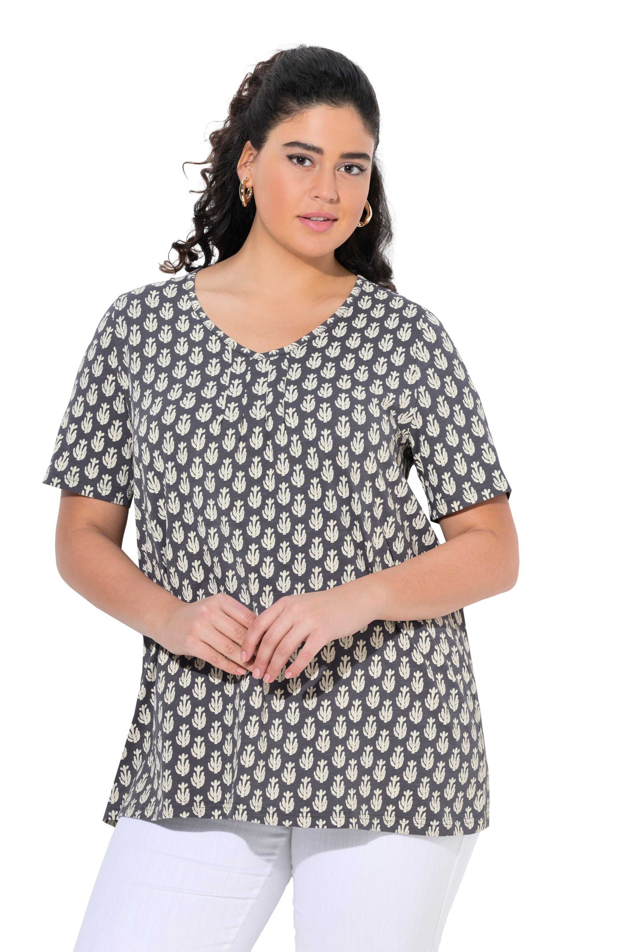 Ulla Popken Shirt in Grijs: voorkant