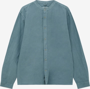 Pull&Bear Button Up Shirt in Blue: front