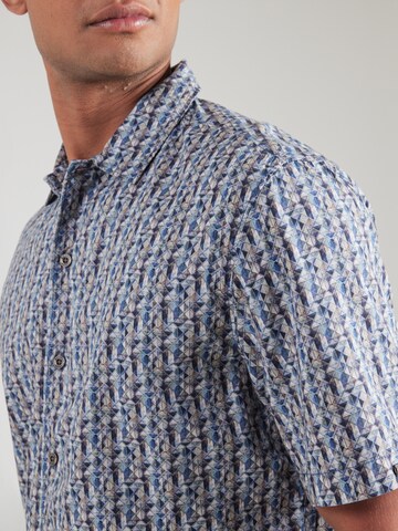 No Excess Regular fit Overhemd in Blauw