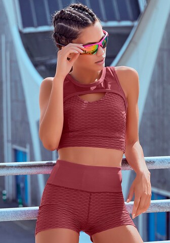 VIVANCE Skinny Sportsbukser i rød: forside