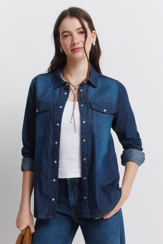 Springfield Blouse in Blauw: voorkant