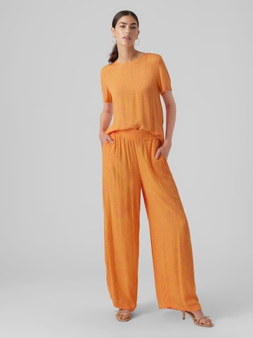 VERO MODA Wide leg Pants 'Menny' in Orange