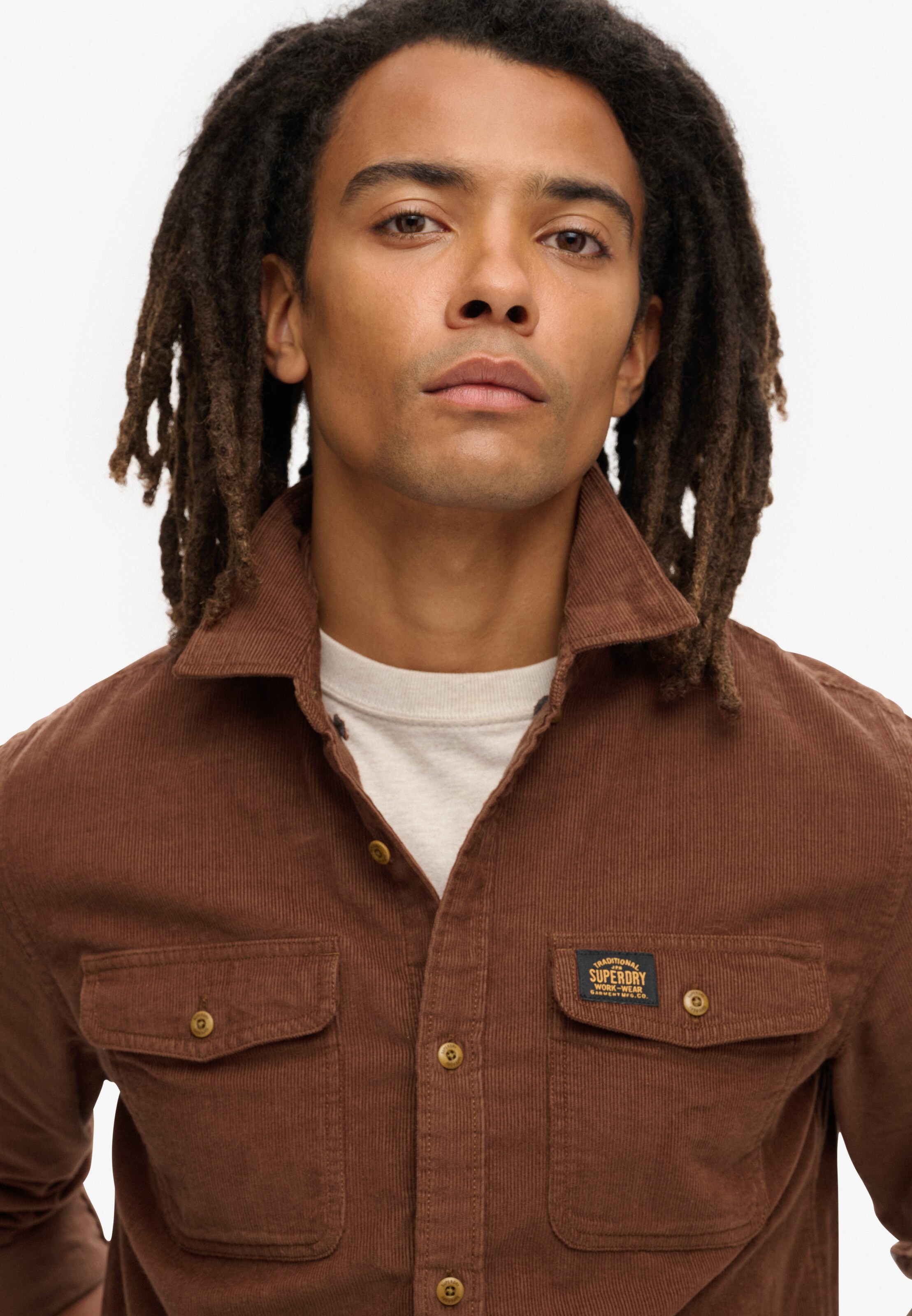 Superdry Regular fit Button Up Shirt 'Trailsman' in Brown