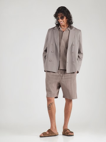Only & Sons Comfort fit Button Up Shirt 'ONSVENTO' in Brown