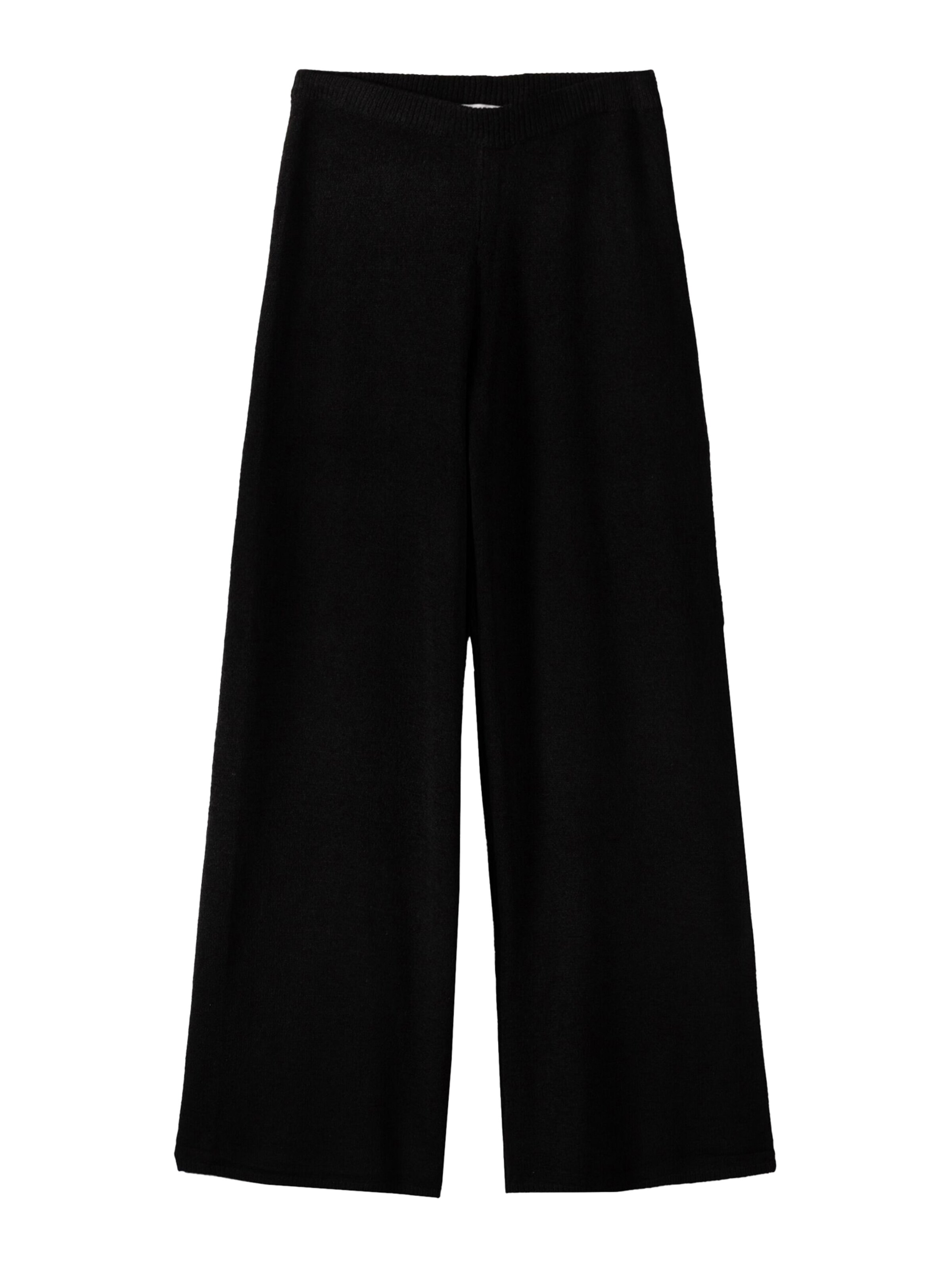 Bershka Wide Leg Housut värissä musta: etupuoli