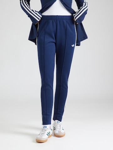 mėlyna ADIDAS ORIGINALS Prigludęs Kelnės 'Classic': priekis