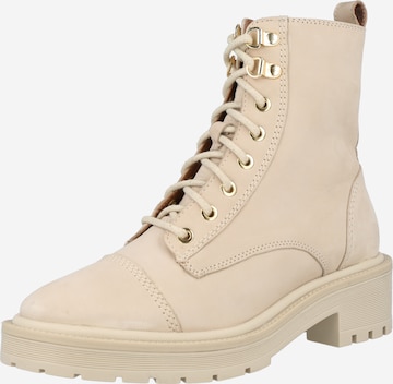 River Island Lace-Up Ankle Boots 'DRENCH' in Beige: front