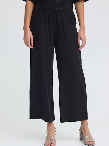 Oxmo Loose fit Trousers ' OXNInna Linen Mix ' in Black: front