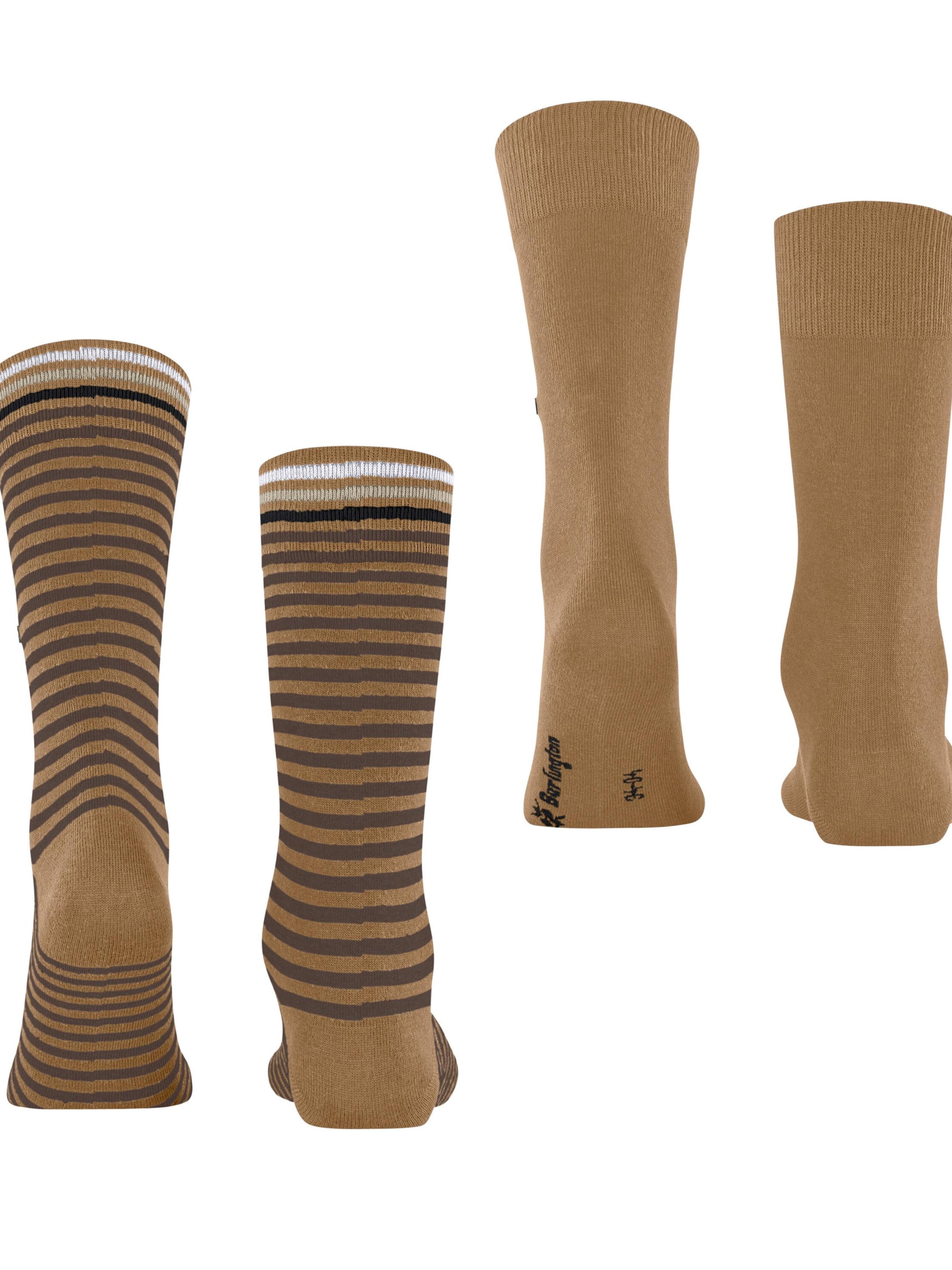 BURLINGTON Socks 'Everyday Stripe 2-Pack' in Brown