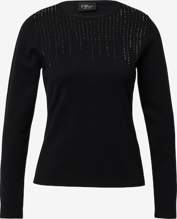 s.Oliver BLACK LABELPulover - crna boja: prednji dio