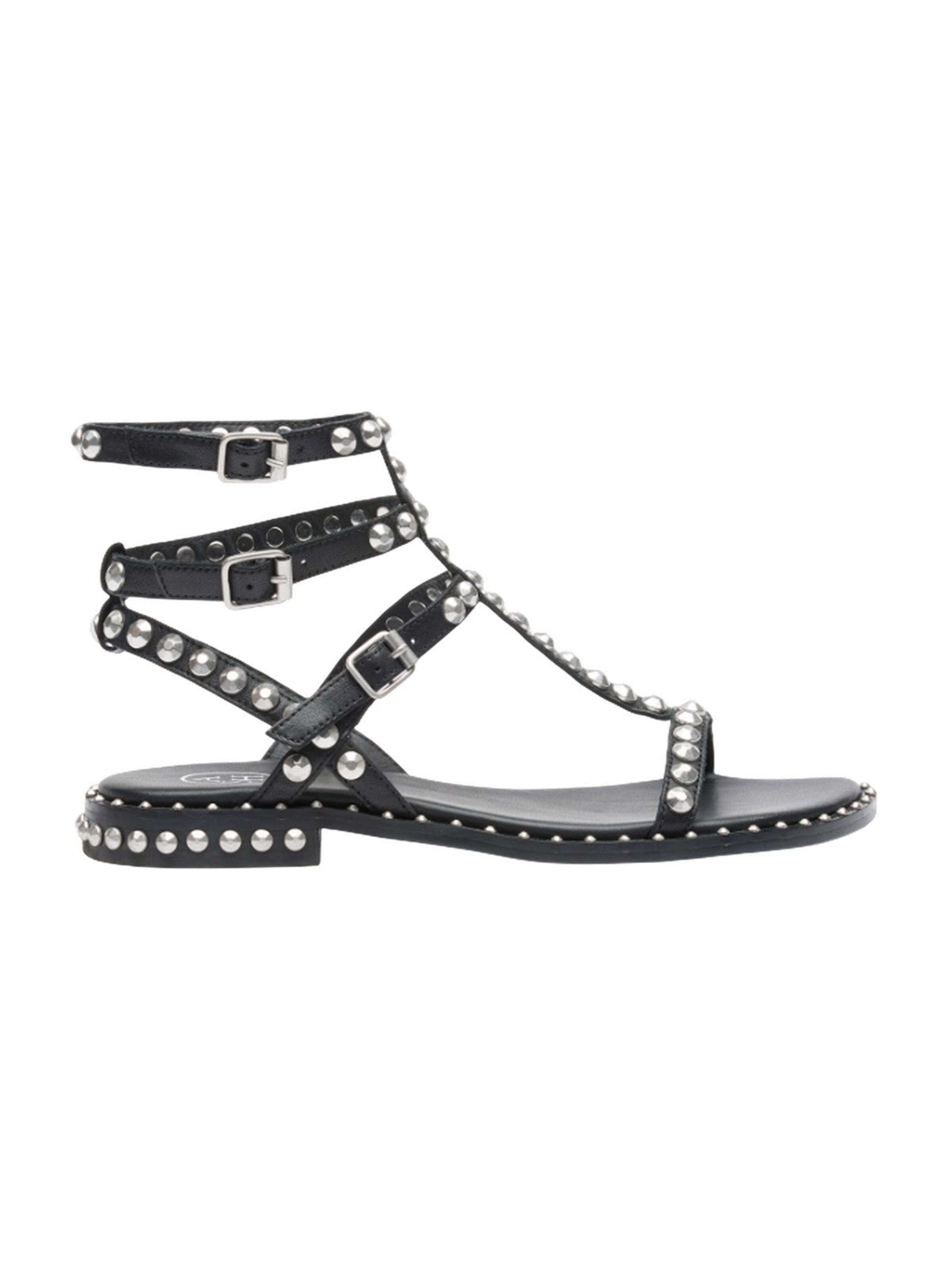 ASH Strap Sandals in Black: front