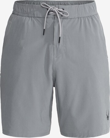 Spyder Athletic Swim Trunks in Grey: front