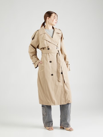 Manteau mi-saison Gina Tricot en beige : devant