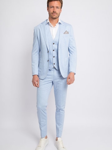 Suitable Slim fit Trousers with creases in Blue: front
