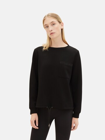 TOM TAILOR Sweatshirt in Zwart: voorkant