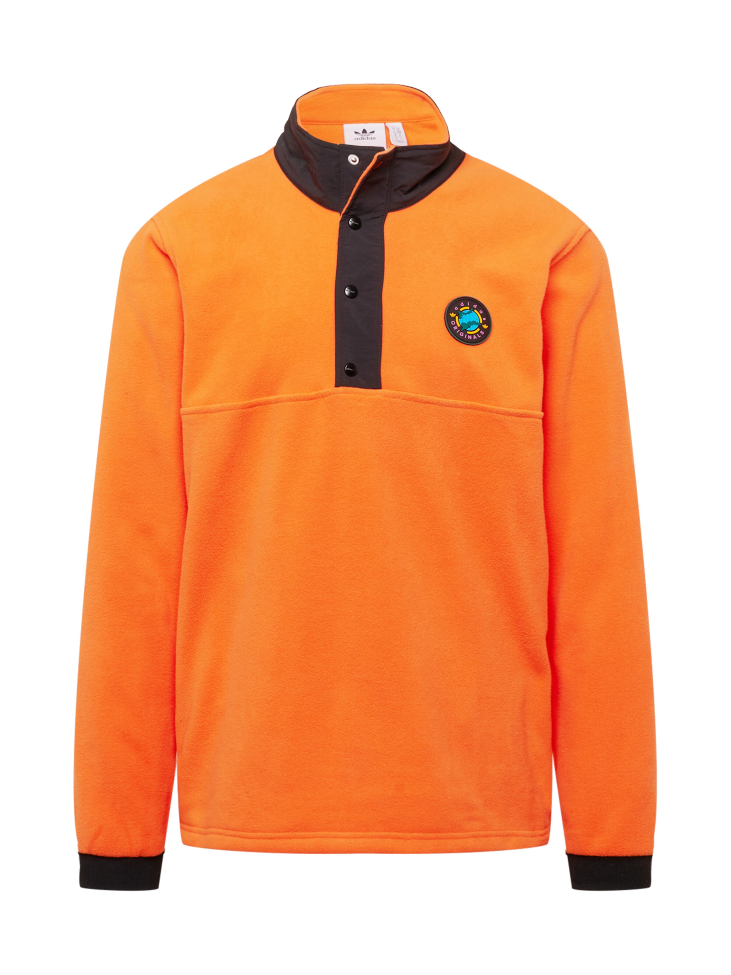 Felpa 'Wander Hour Quarter-Snap Polar Fleece' di ADIDAS ORIGINALS in arancione: frontale