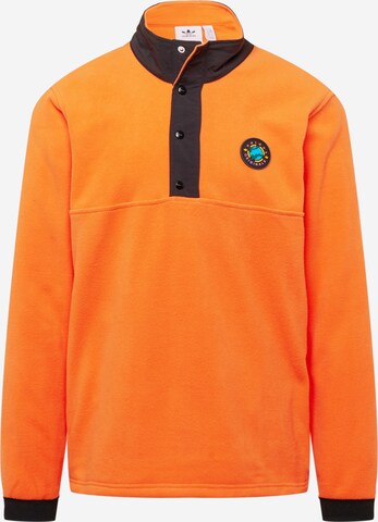 ADIDAS ORIGINALS Sweatshirt 'Wander Hour Quarter-Snap Polar Fleece' in Orange: front