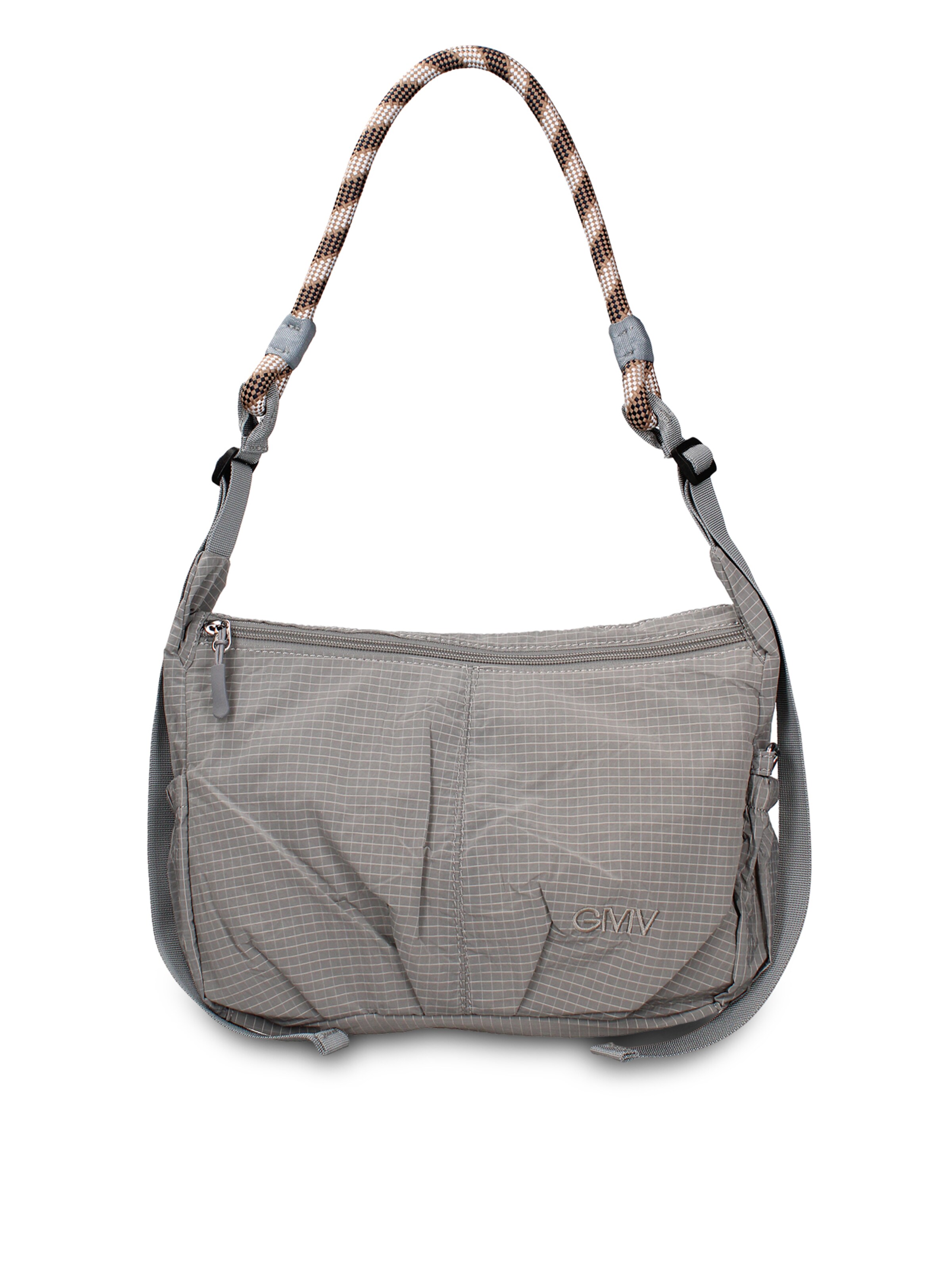 Borsa a spalla 'Borsa a Spalla Donna Gianmarco Venturi Pelle Vegana PU con Zip' di GianMarco Venturi in grigio: frontale