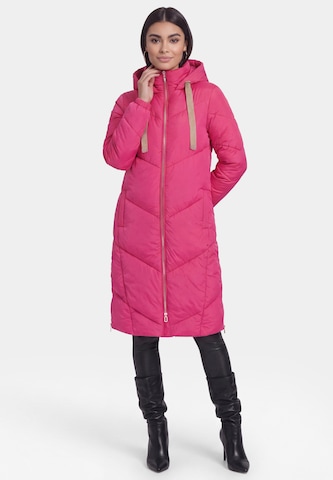 Manteau mi-saison faina en rose : devant