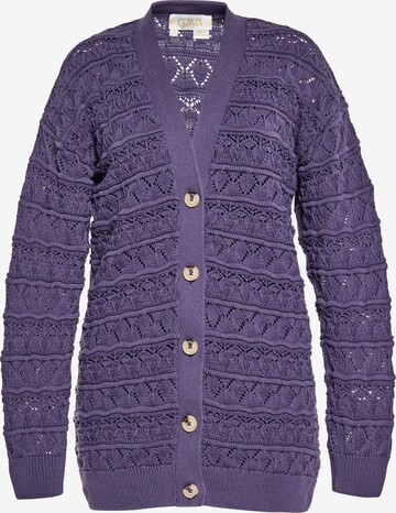 Gaya Knit Cardigan in Purple: front