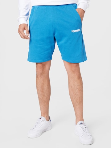 Hummel Regular Urheiluhousut 'Legacy' värissä sininen: edessä