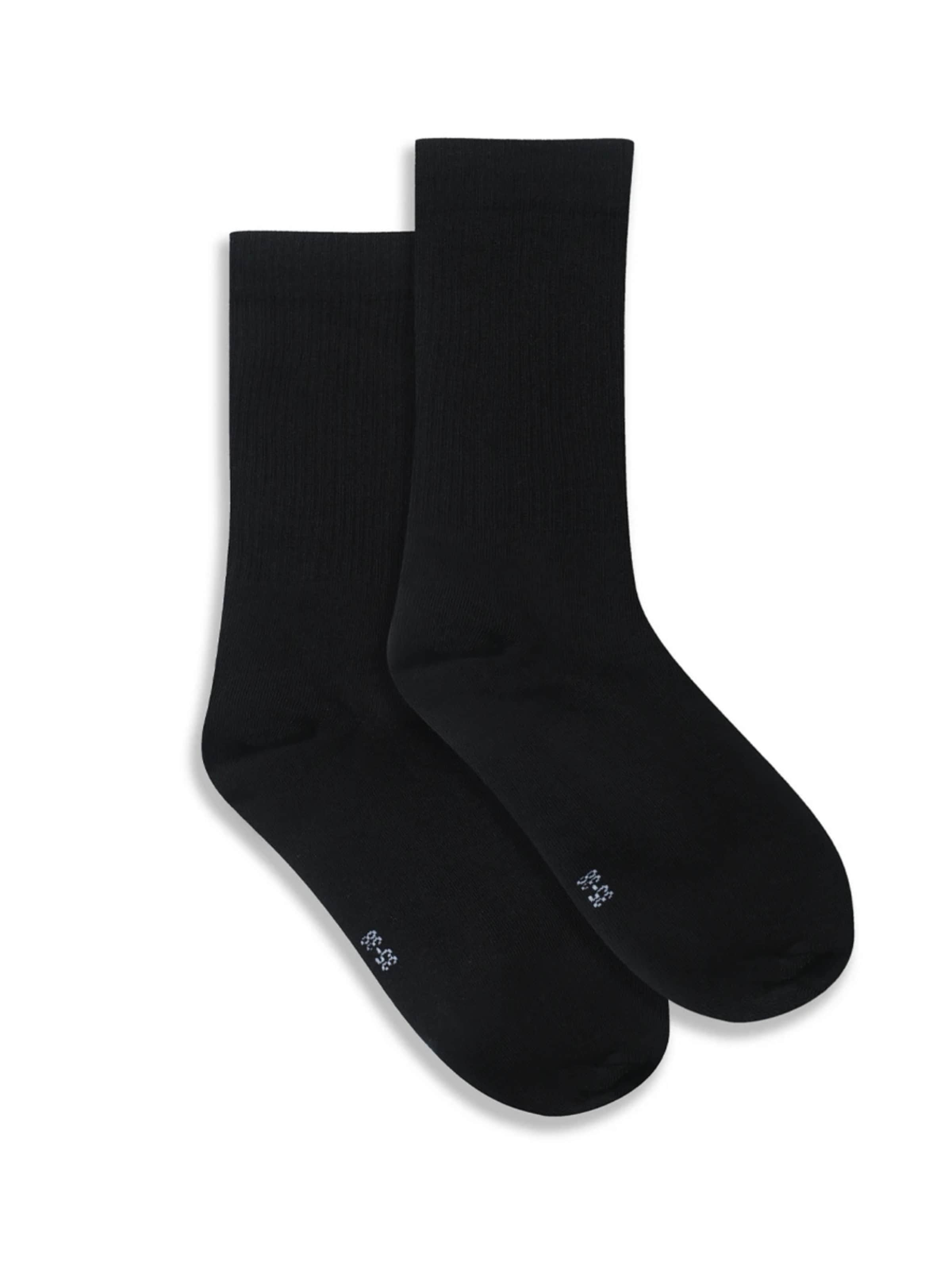 cfab (formerly creamy fabrics) Socken 'Lange Sportsocken | 4er Pack'‌‌‌‌ in Schwarz