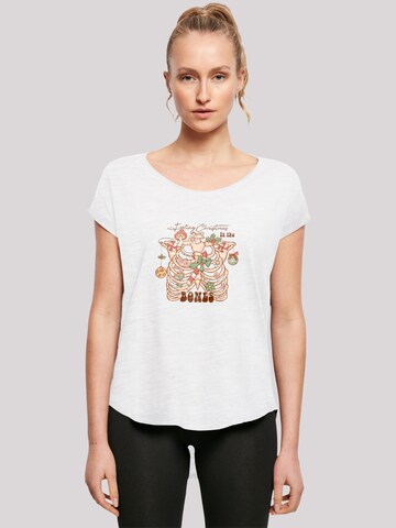 F4NT4STIC Shirt 'Feeling Christmas in the bones' in White: front