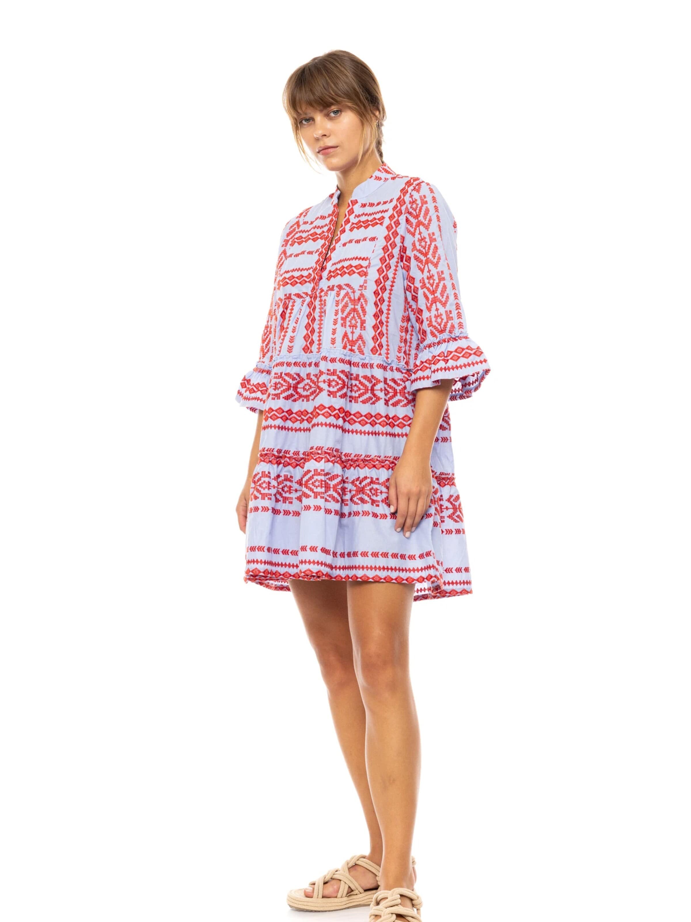 Pink Label - Vestido de verano 'BEACHWEAR EMBRODERY ICE BLUE' en azul