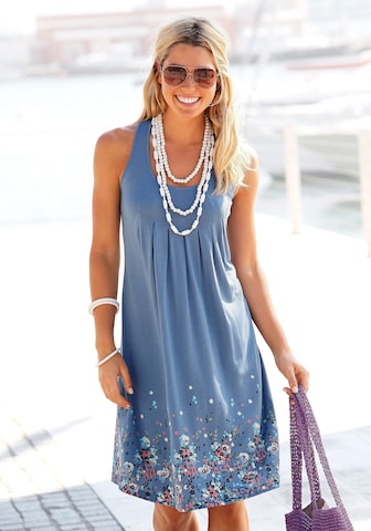 BEACH TIME - Vestido de praia em azul: frente