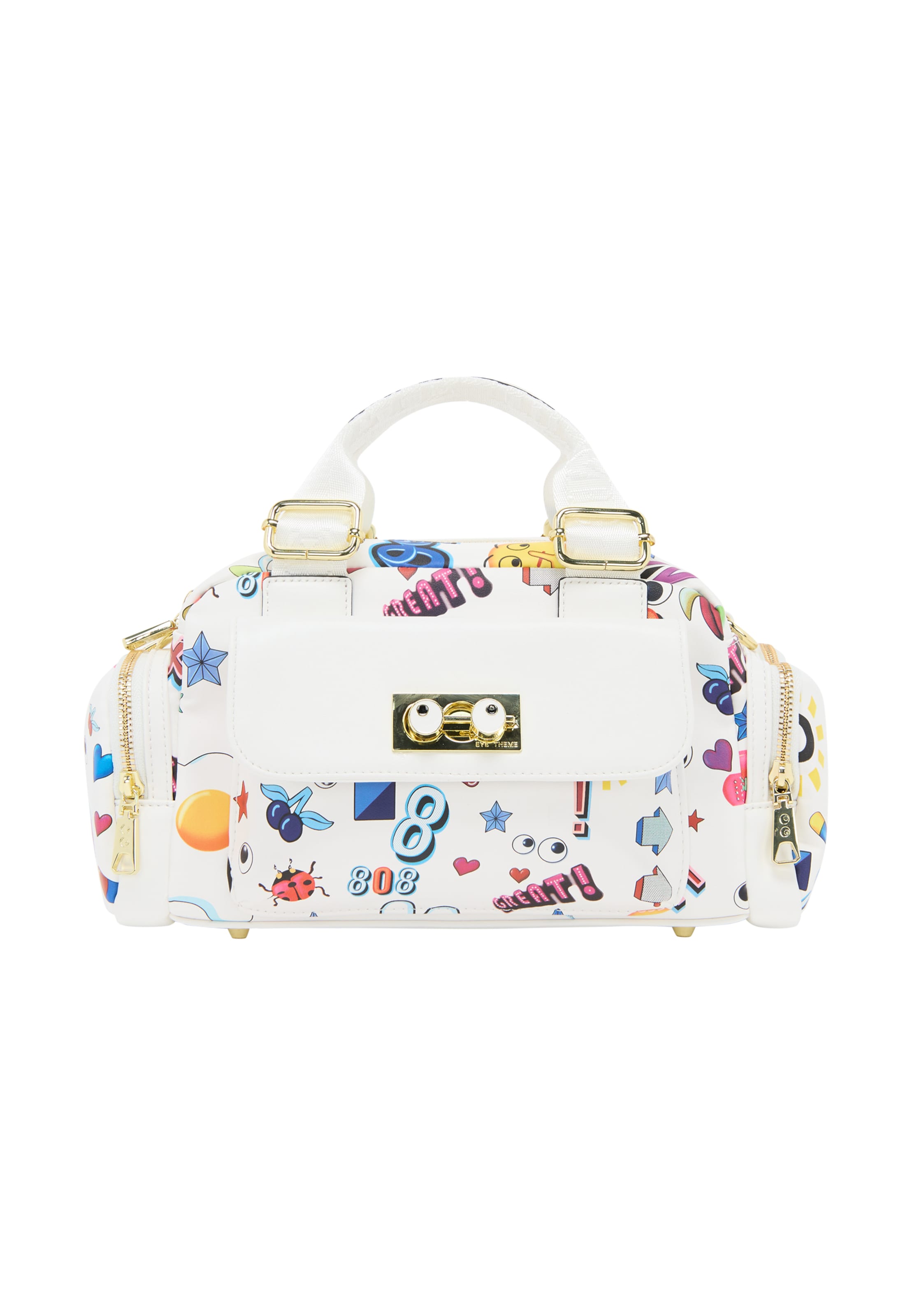 MYMO Handbag 'Pop Eyetheme' in White: front