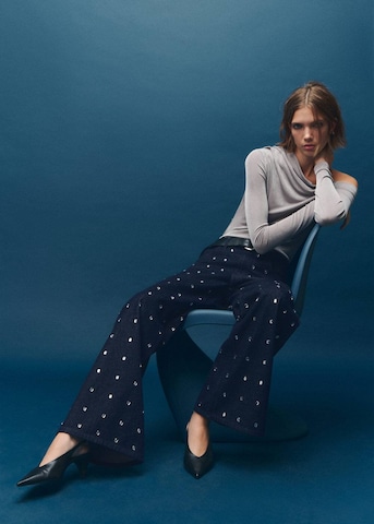 MANGO Wide Leg Jeans 'Leo' in Blau