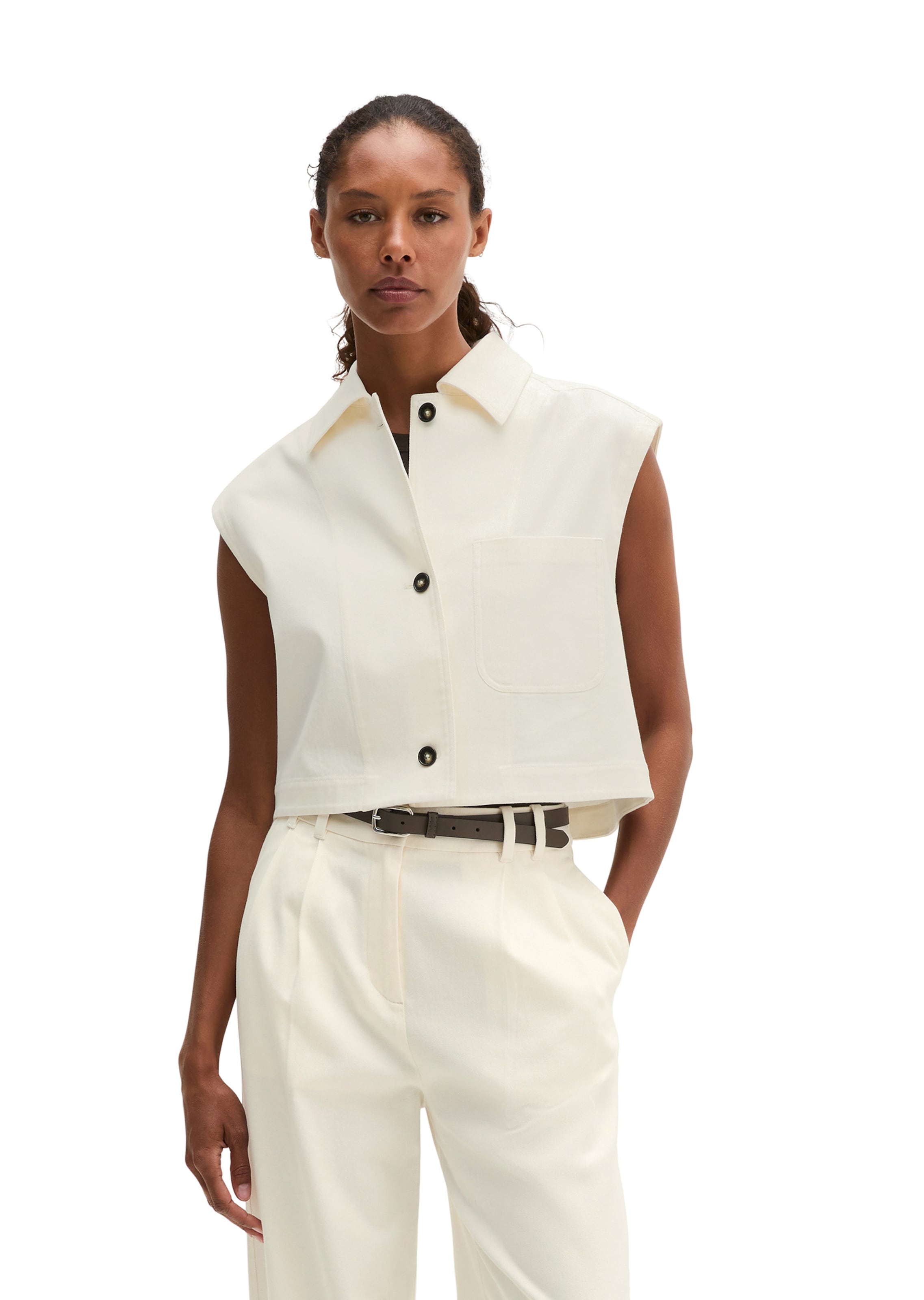 Marc O'Polo Bodywarmer in Wit: voorkant